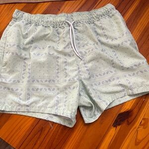 Men’s Green Bandana Print Bathing Suit. Size Medium